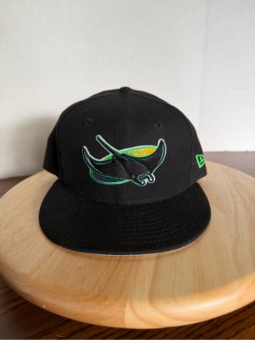 New Era 59FIFTY Tampa Bay Rays Devil Rays Fitted Hat Black Green 7 1/4 MLB